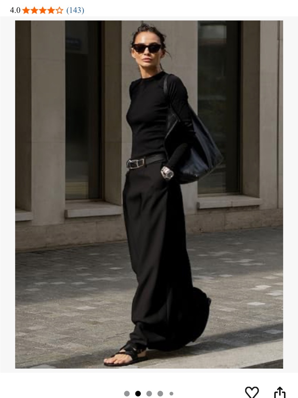 NWT UOOZEE Black Maxi A-Line Skirt Minimalist Quiet Luxury Size L - Picture 10 of 15